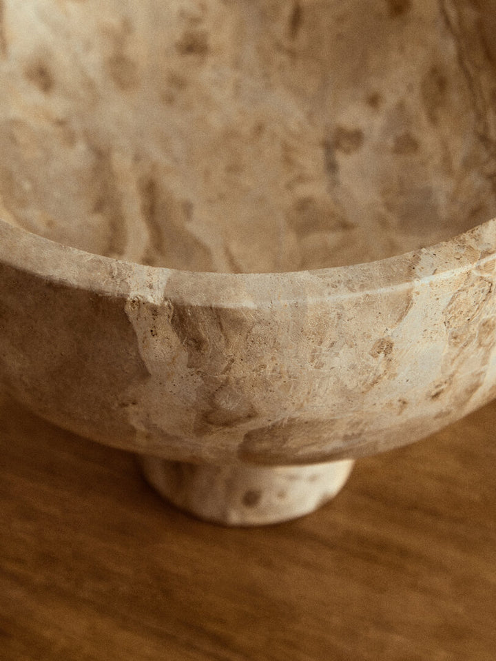 Corio Chocolate Marble Pedestal Bowl