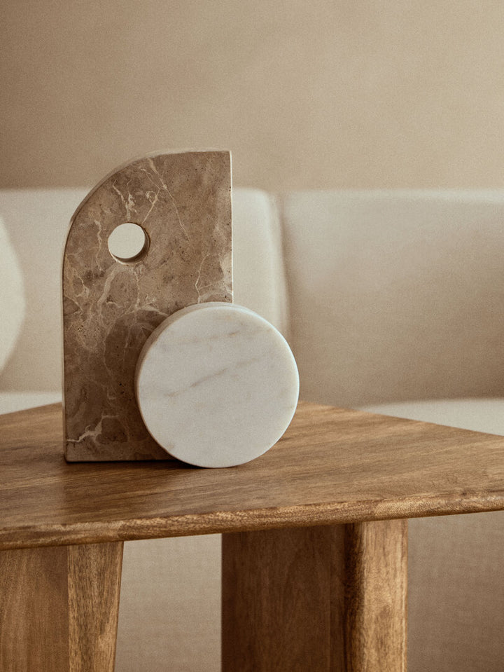 Corio Chocolate And White Marble Sculpture