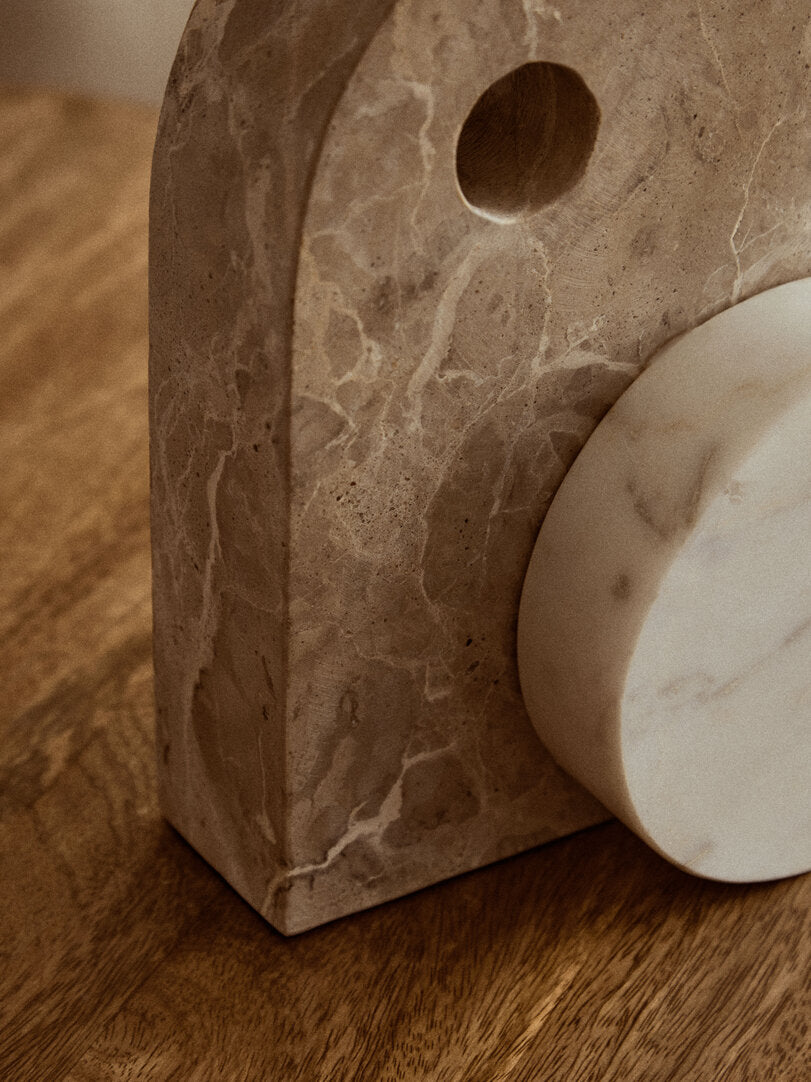 Corio Chocolate And White Marble Sculpture