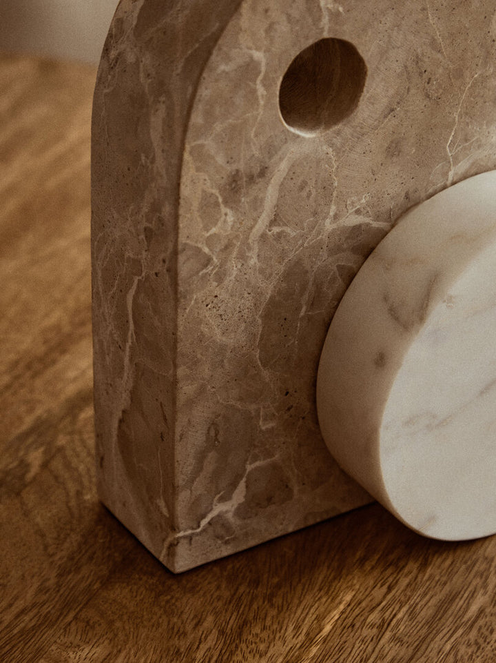 Corio Chocolate And White Marble Sculpture