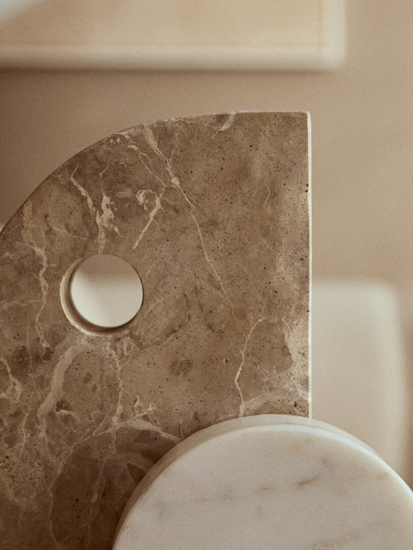 Corio Chocolate And White Marble Sculpture