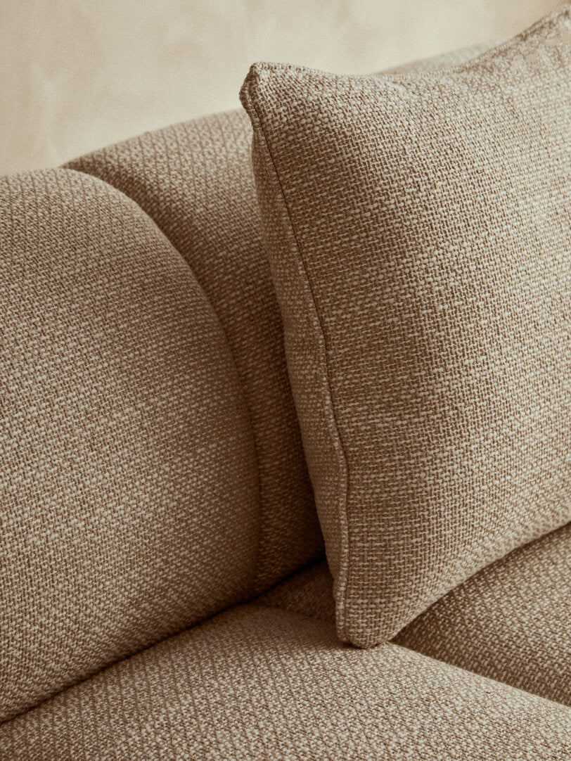 Alzano Cream Linen 3 Seater Curved Sofa