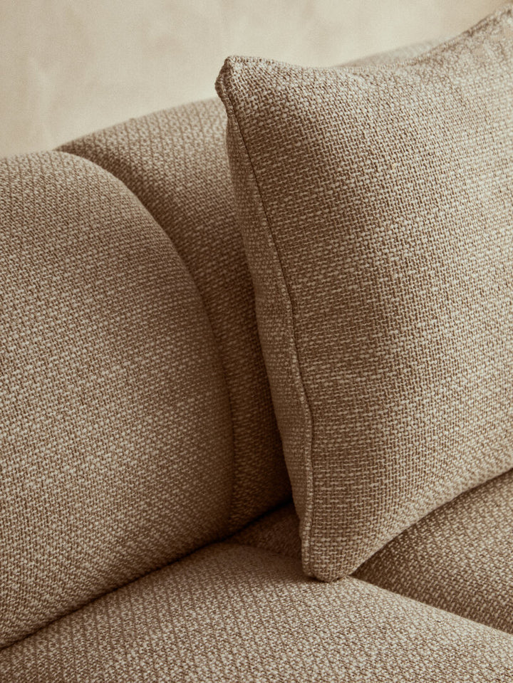 Alzano Cream Linen 3 Seater Curved Sofa