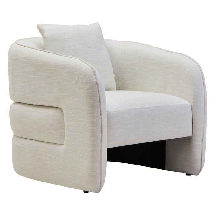 Brufa Cream Linen Effect Curved Chair