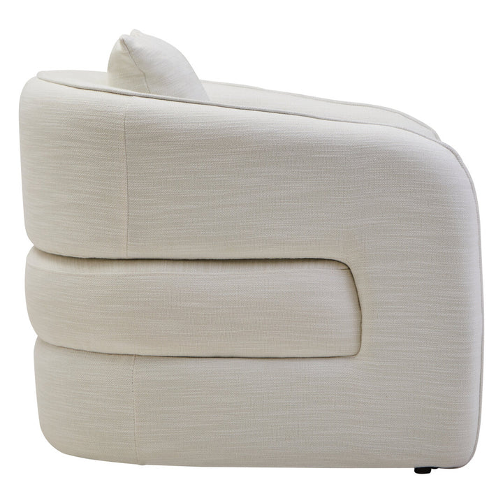 Brufa Cream Linen Effect Curved Chair
