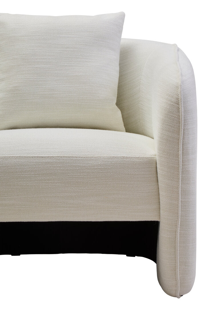 Brufa Cream Linen Effect Curved Chair