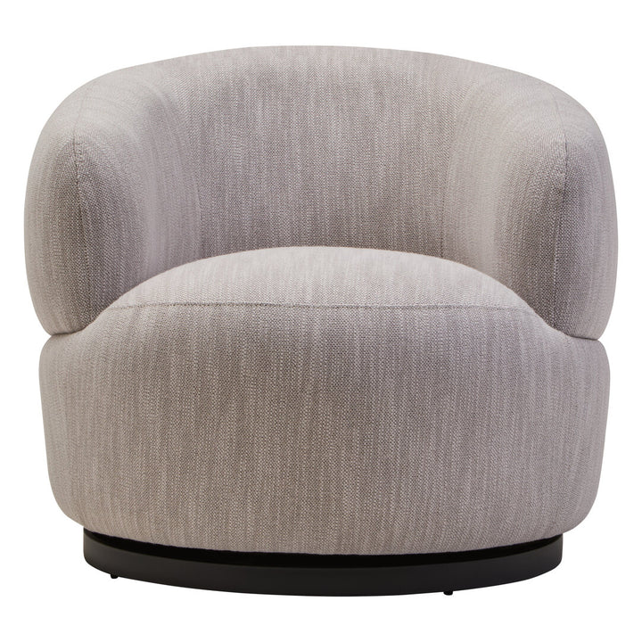 Leno Textured Grey Curved Swivel Chair