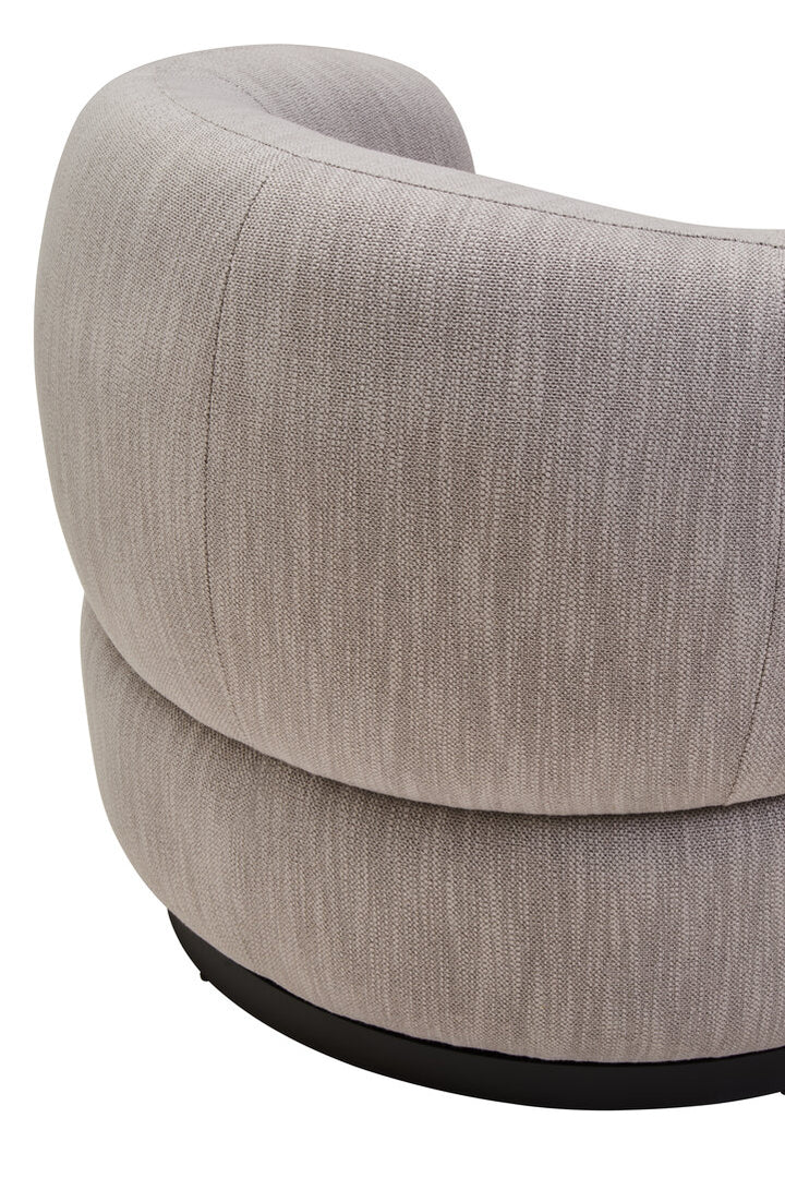 Leno Textured Grey Curved Swivel Chair