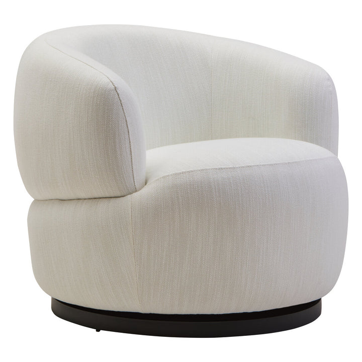 Leno Textured Cream Curved Swivel Chair