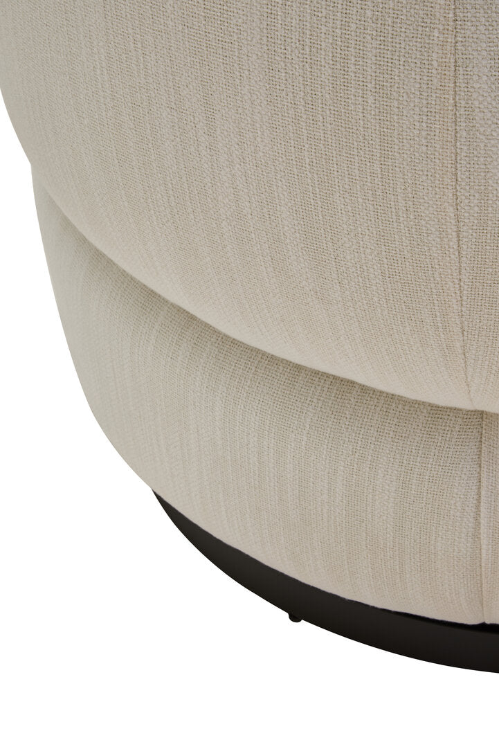 Leno Textured Cream Curved Swivel Chair