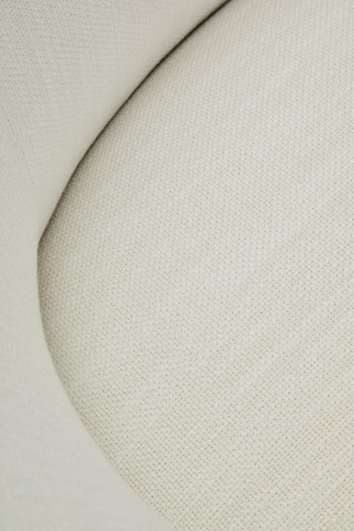 Leno Textured Cream Curved Swivel Chair