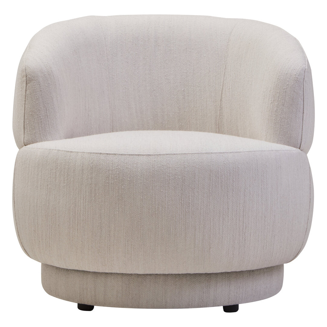 Arona Ivory Linen Curved Chair
