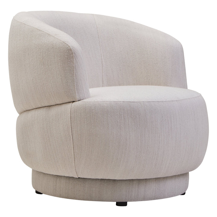 Arona Ivory Linen Curved Chair