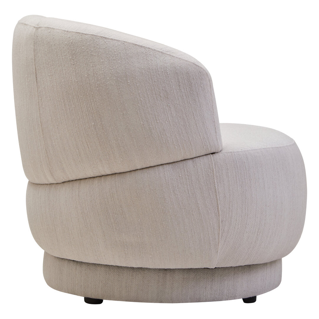 Arona Ivory Linen Curved Chair