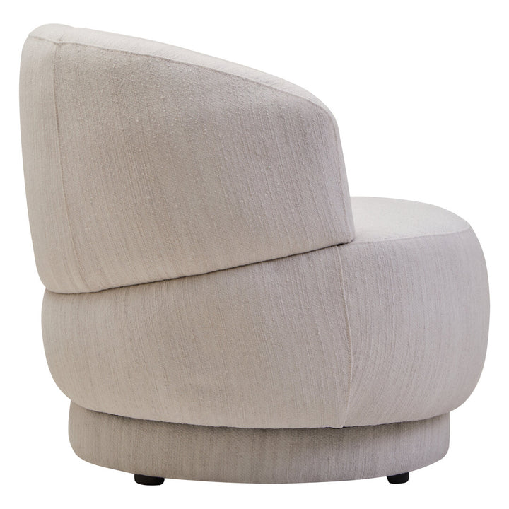 Arona Ivory Linen Curved Chair