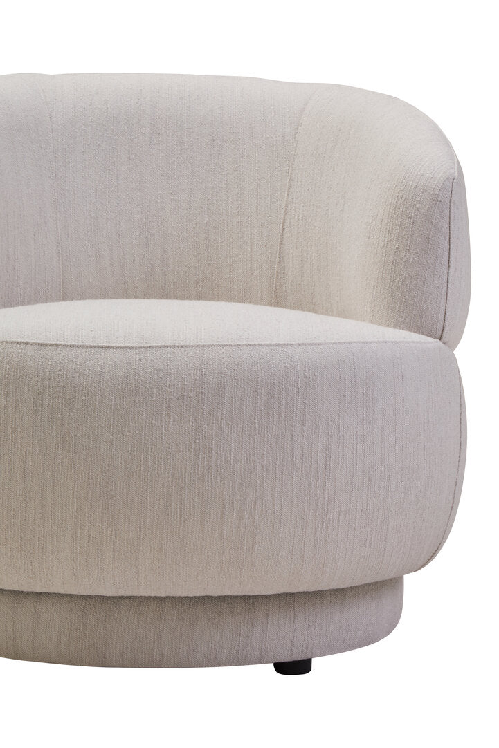 Arona Ivory Linen Curved Chair