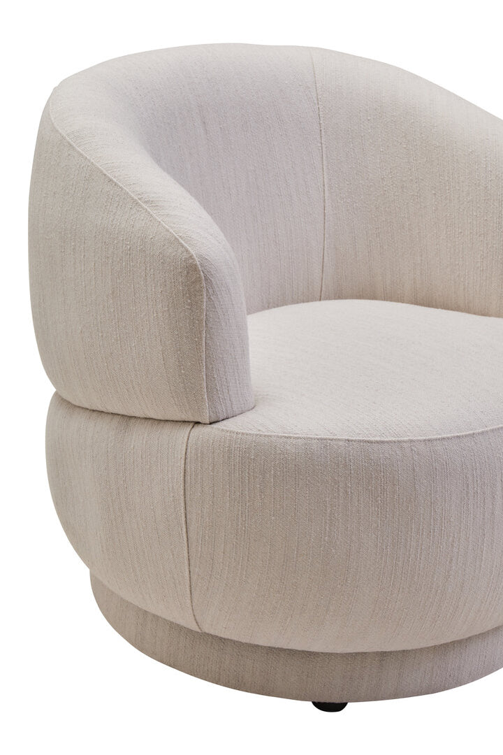 Arona Ivory Linen Curved Chair