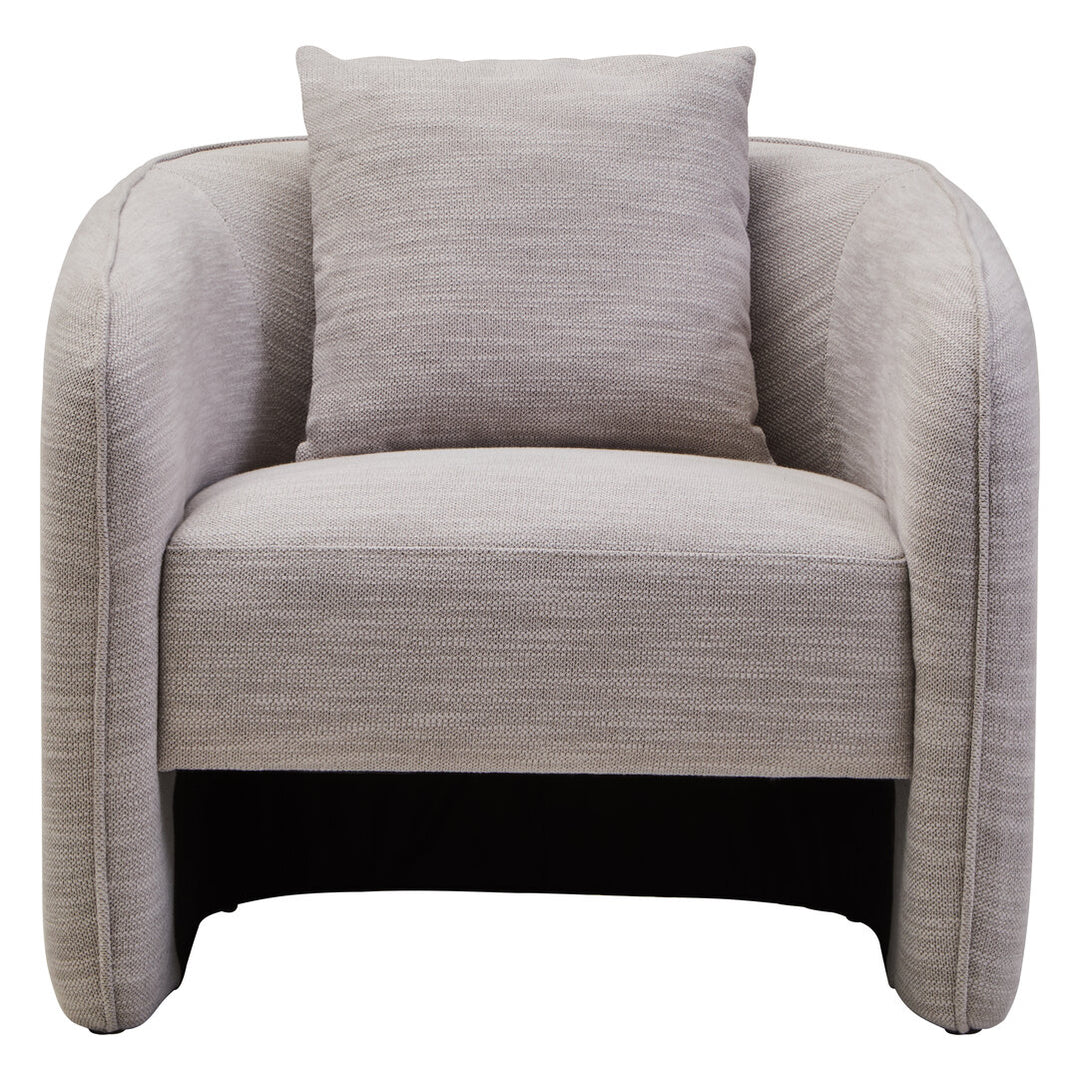 Brufa Grey Linen Effect Curved Chair
