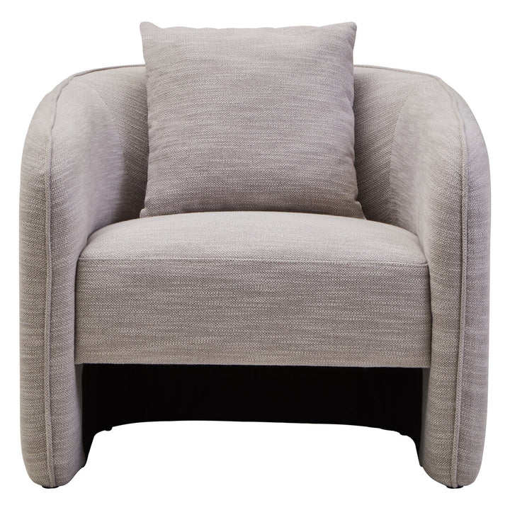 Brufa Grey Linen Effect Curved Chair
