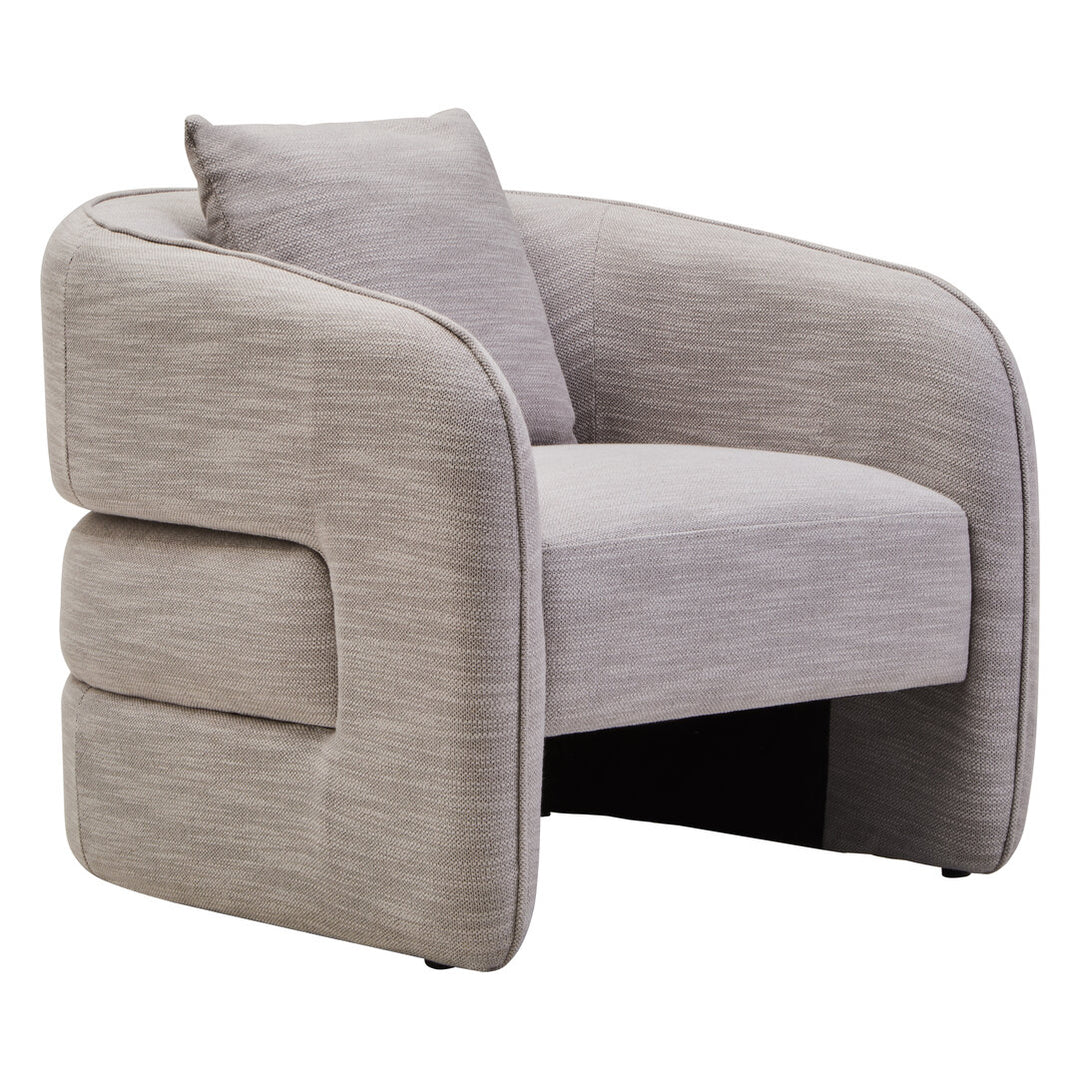 Brufa Grey Linen Effect Curved Chair