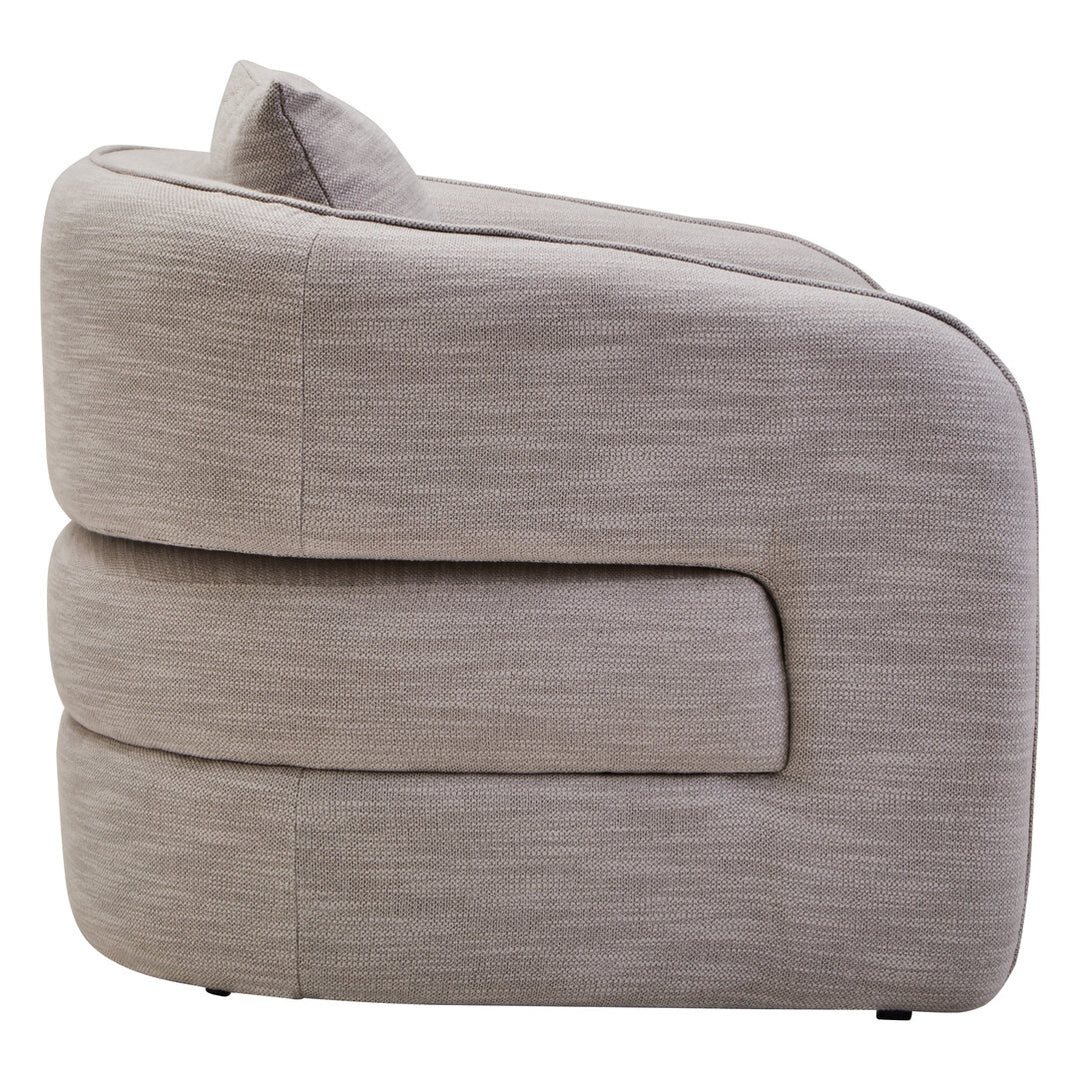 Brufa Grey Linen Effect Curved Chair