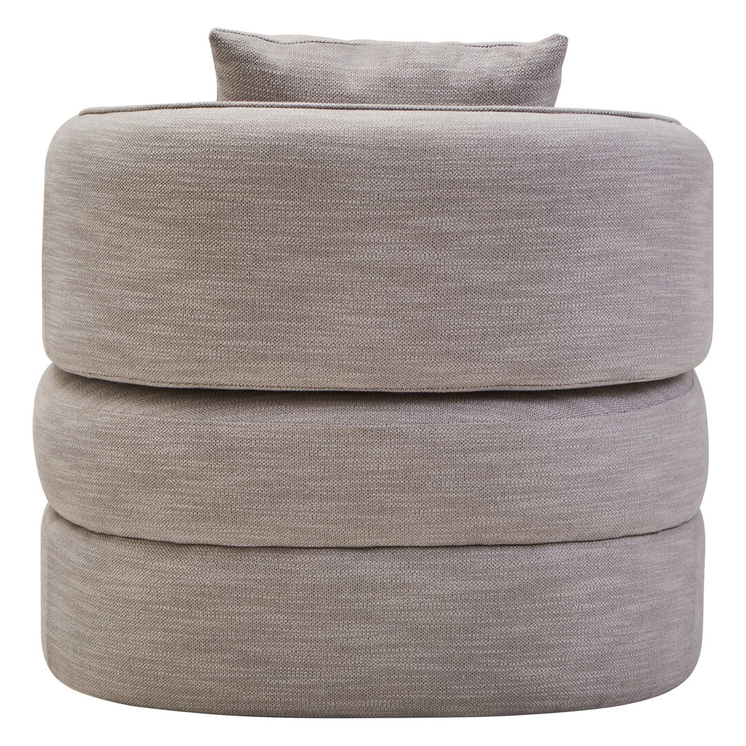 Brufa Grey Linen Effect Curved Chair