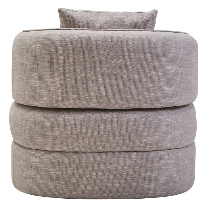 Brufa Grey Linen Effect Curved Chair