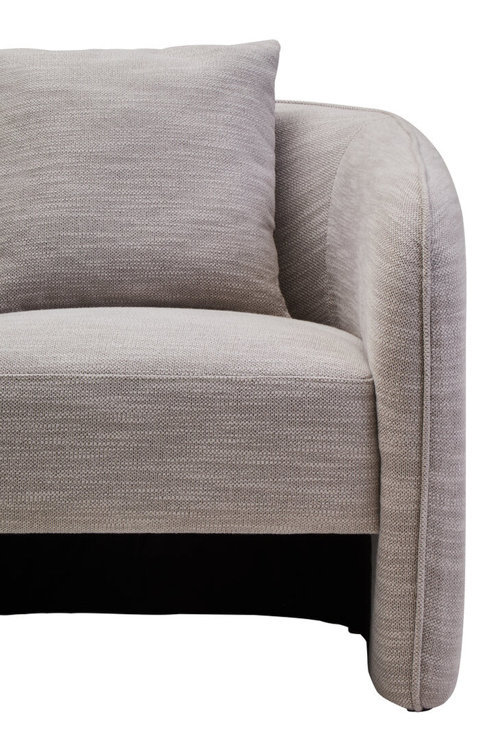 Brufa Grey Linen Effect Curved Chair