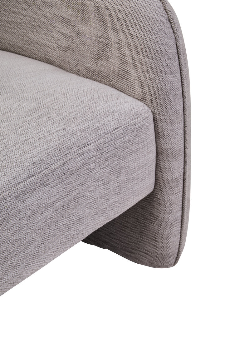 Brufa Grey Linen Effect Curved Chair