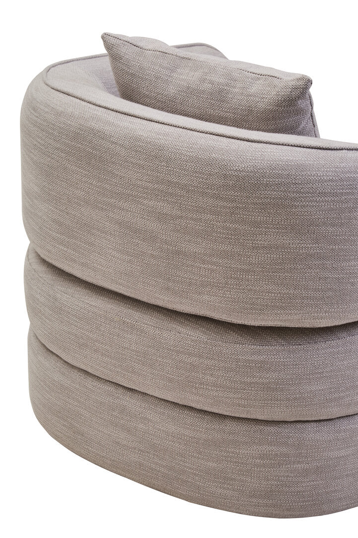 Brufa Grey Linen Effect Curved Chair