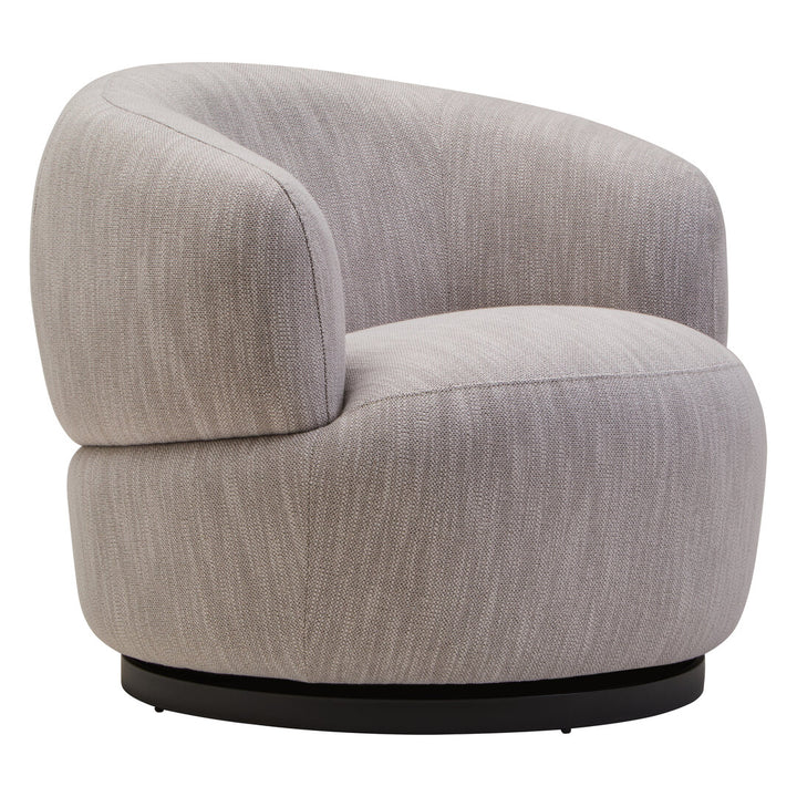 Leno Textured Grey Curved Swivel Chair