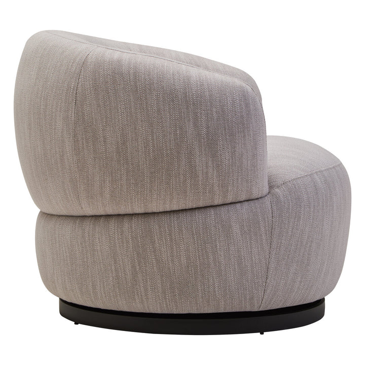 Leno Textured Grey Curved Swivel Chair