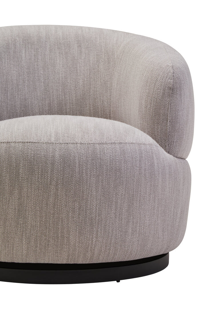 Leno Textured Grey Curved Swivel Chair