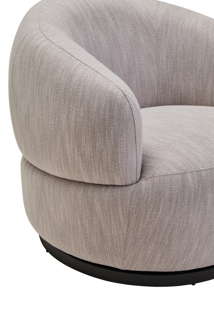 Leno Textured Grey Curved Swivel Chair