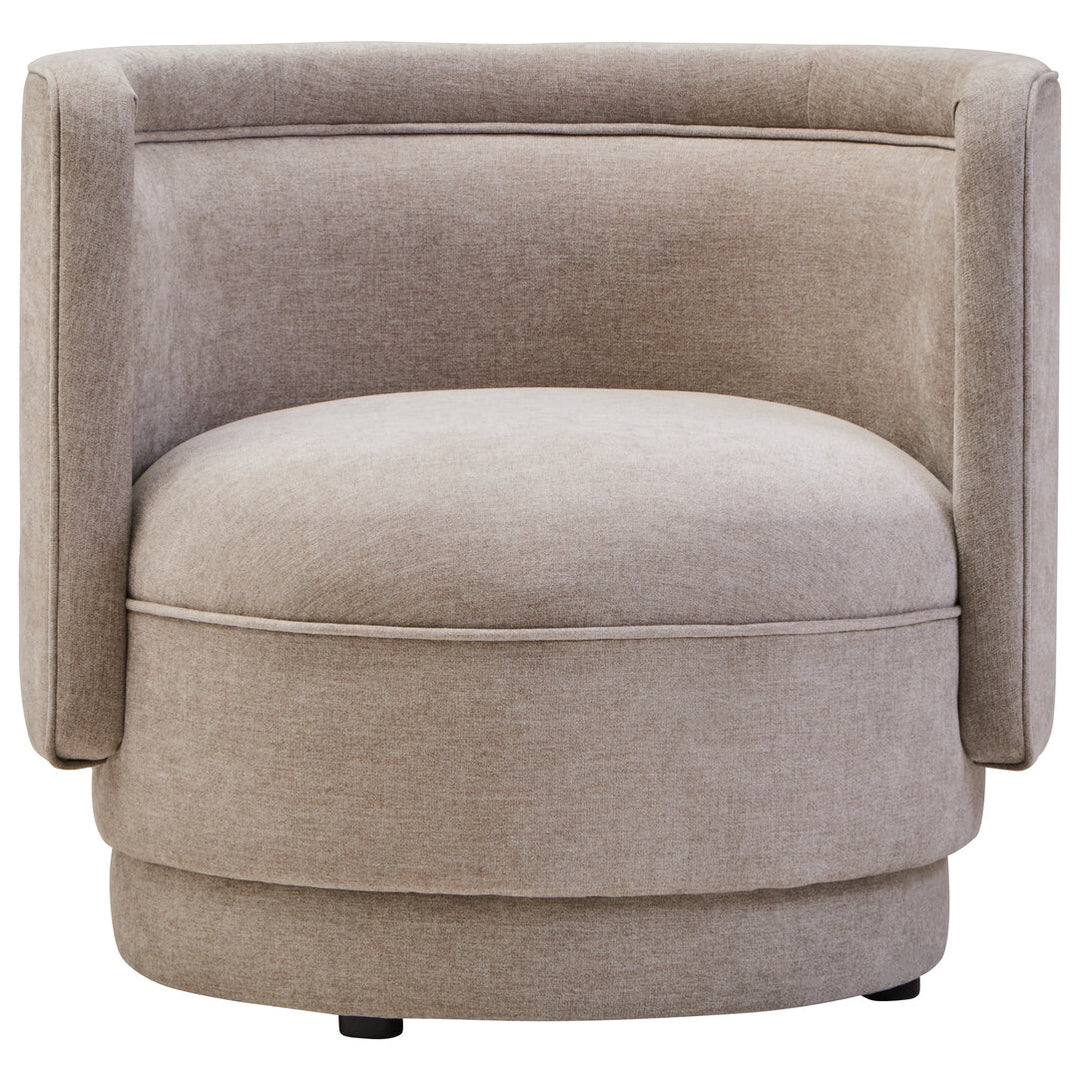Tusa Taupe Chenille Curved Chair