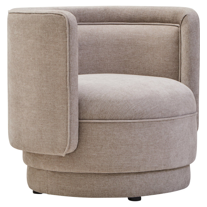 Tusa Taupe Chenille Curved Chair