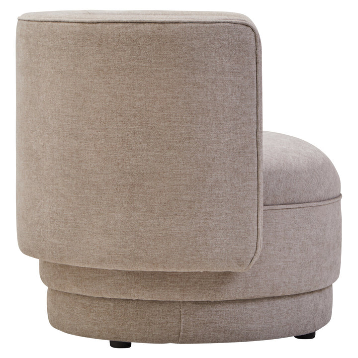 Tusa Taupe Chenille Curved Chair