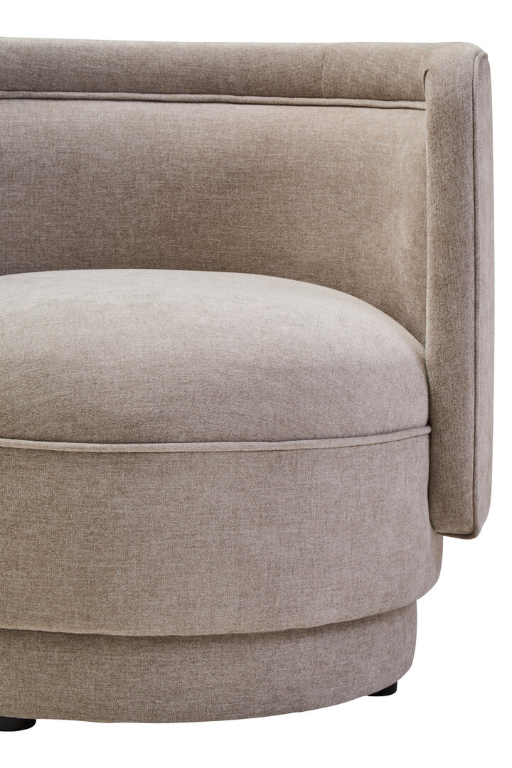 Tusa Taupe Chenille Curved Chair