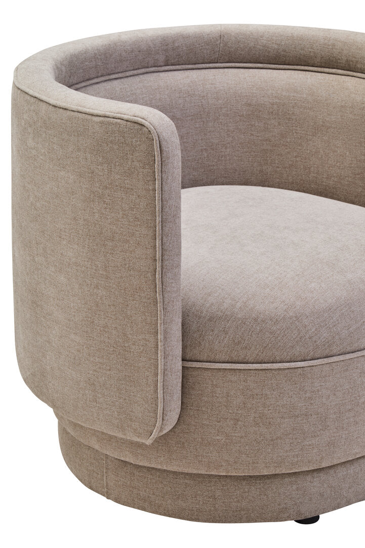 Tusa Taupe Chenille Curved Chair