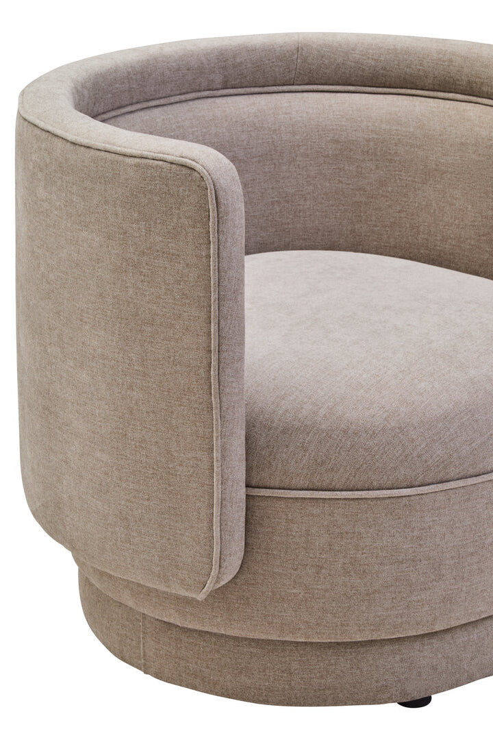 Tusa Taupe Chenille Curved Chair
