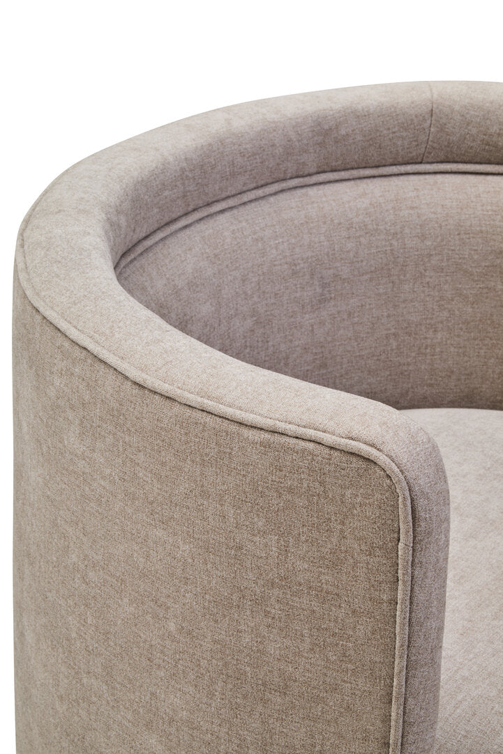 Tusa Taupe Chenille Curved Chair