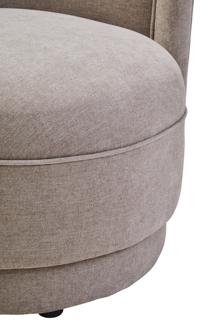 Tusa Taupe Chenille Curved Chair