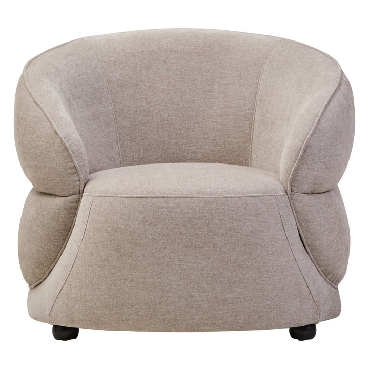 Fiano Taupe Chenille Curved Chair