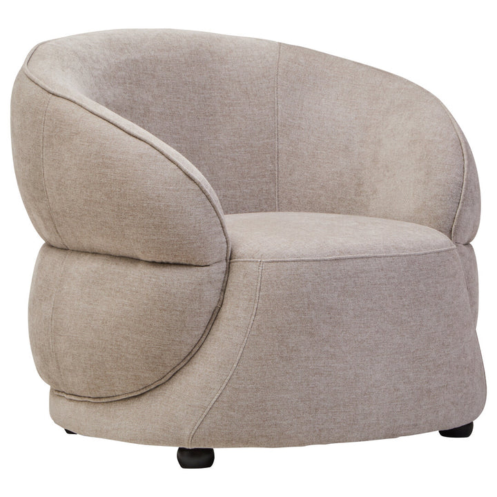 Fiano Taupe Chenille Curved Chair