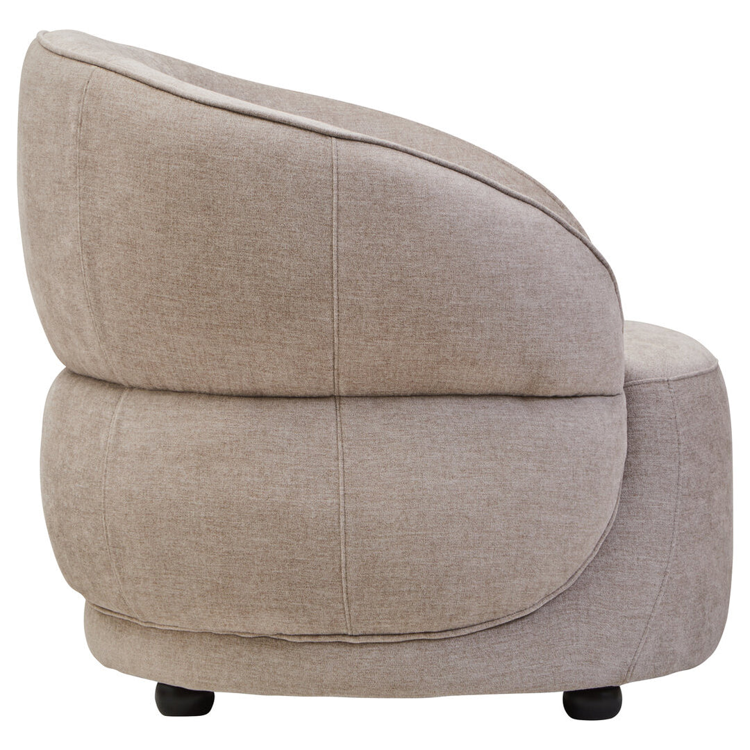 Fiano Taupe Chenille Curved Chair