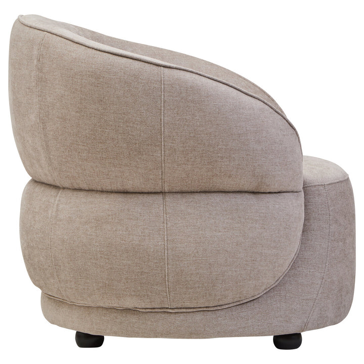 Fiano Taupe Chenille Curved Chair