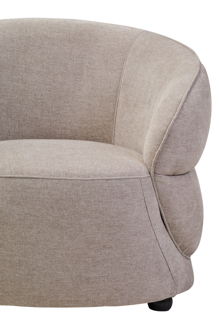 Fiano Taupe Chenille Curved Chair