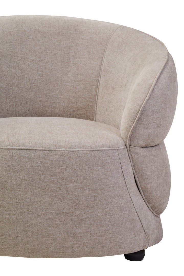Fiano Taupe Chenille Curved Chair