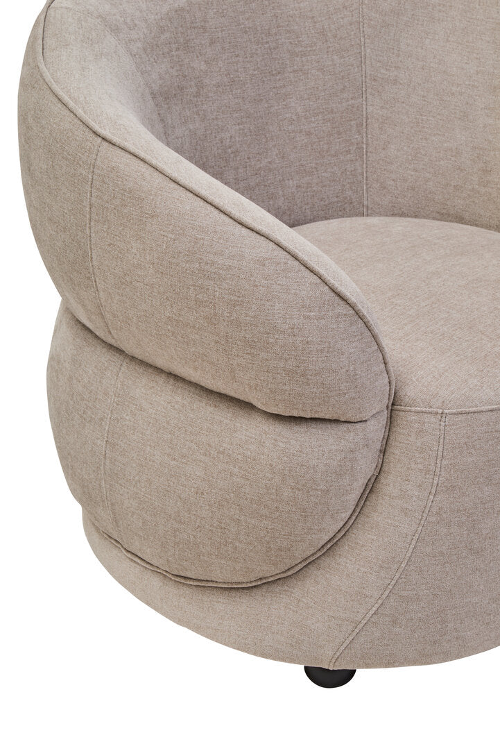 Fiano Taupe Chenille Curved Chair