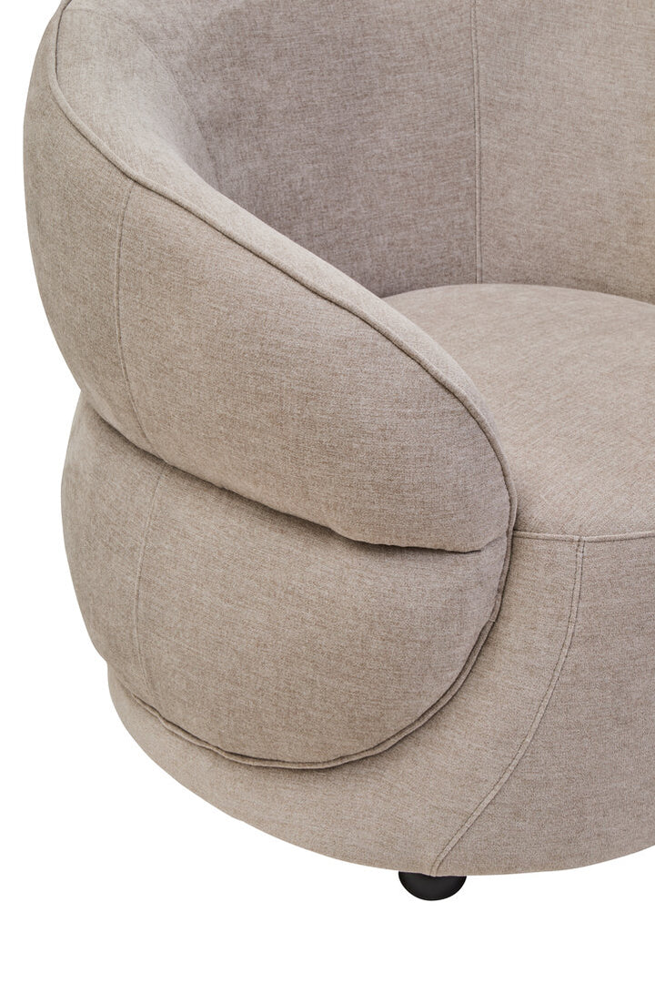 Fiano Taupe Chenille Curved Chair